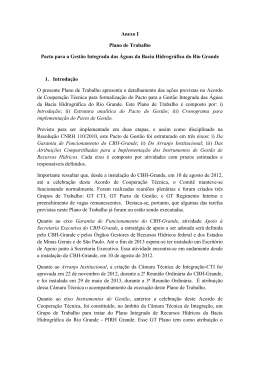 Anexo I Plano de Trabalho Pacto para a Gest&atilde;o