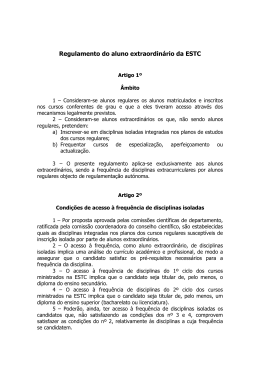 Regulamento do aluno extraordinário da ESTC