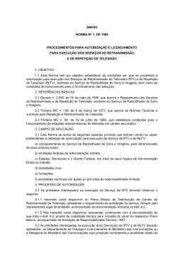 anexo norma n&ordm; 1, de 1998 procedimentos para autoriza&ccedil;&atilde;o