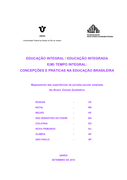 EDUCA&Ccedil;&Atilde;O INTEGRAL / EDUCA&Ccedil;&Atilde;O INTEGRADA E(M) TEMPO