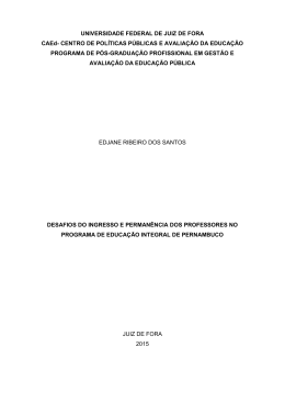 desafios do ingresso e perman&ecirc;ncia dos professores no programa
