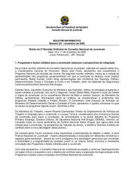 Secretaria-Geral da Presidência da República Conselho Nacional