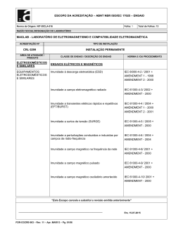 ESCOPO DA ACREDITA&Ccedil;&Atilde;O &ndash; ABNT NBR ISO/IEC 17025