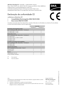 Declara&ccedil;&atilde;o de conformidade CE - SUNNY BOY (SB 3600SE