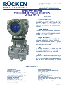 série smart control transmissor de pressão diferencial