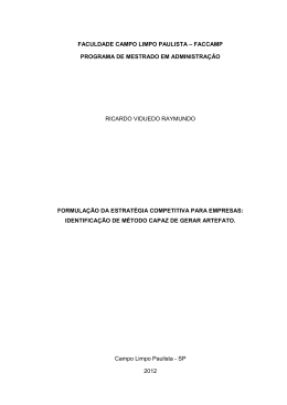 Formula&ccedil;&atilde;o da estrat&eacute;gia competitiva para empresas