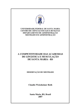 a competitividade das academias de gin&aacute;stica e muscula&ccedil;&atilde;o