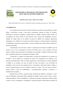 ergonomia e seguran&ccedil;a do trabalho aplicado no setor florestal