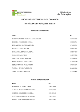 2&ordf; Chamada - IF Baiano