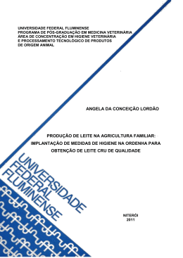 produ&ccedil;&atilde;o de leite na agricultura familiar
