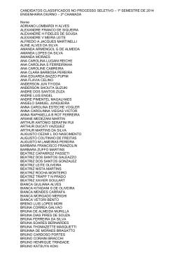 1&ordm; SEMESTRE DE 2014 ENGENHARIA DIURNO &ndash; 2&ordf; CHAMADA