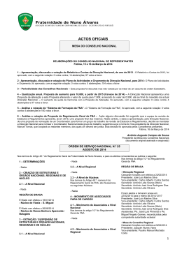 ACTOS OFICIAIS - Fraternidade de Nuno &Aacute;lvares