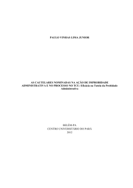 PAULO VINHAS LIMA JUNIOR AS CAUTELARES NOMINADAS NA