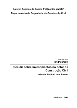 Decidir sobre Investimentos no Setor da Constru&ccedil;&atilde;o Civil