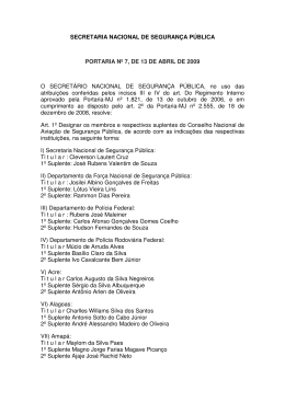 SECRETARIA NACIONAL DE SEGURAN&Ccedil;A