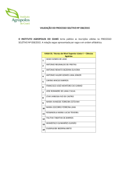 Valida&ccedil;&atilde;o do Processo Seletivo N&ordm; 038/2015