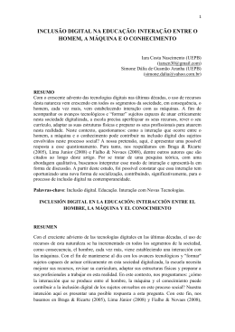 inclusão digital na educação: interação entre o homem, a máquina