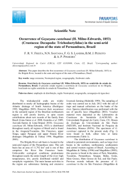 Scientific Note Occurrence of Goyazana castelnaui (H