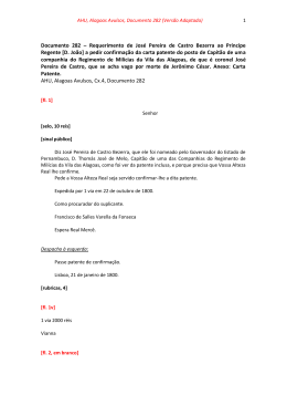 Documento 282 – Requerimento de José Pereira de Castro Bezerra