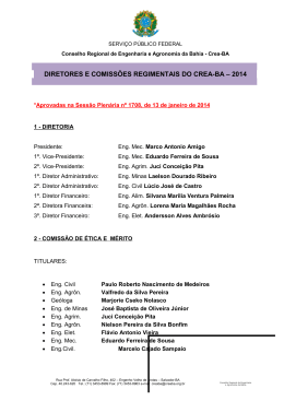 Veja aqui a composi&ccedil;&atilde;o das comiss&otilde;es regimentais - Crea-BA