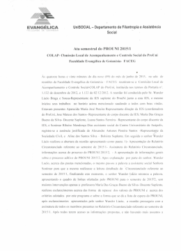 Ata Semestral Colap 2015/1 - Faculdade Evangélica de Goianésia