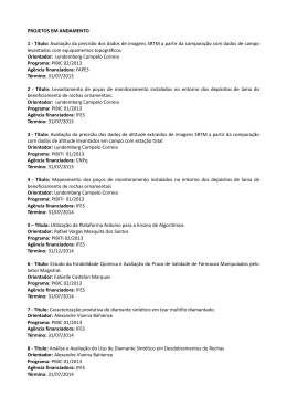 PROJETOS EM ANDAMENTO 1 - T&iacute;tulo: Avalia&ccedil;&atilde;o da precis&atilde;o dos