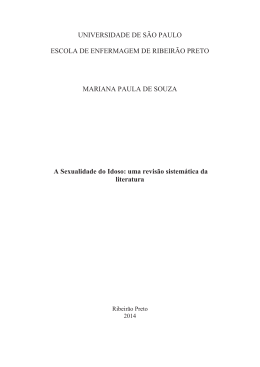Sexualidade do Idoso: uma revis&atilde;o sistem&aacute;tica da literatura