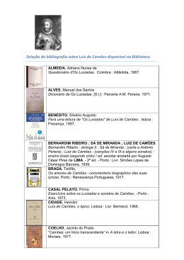 Seleção de bibliografia sobre Luís de Camões disponível na