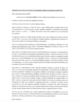 Discurso de SE. José Maria NEVES, PrimeirOLMinistro da