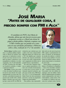 José Maria: "É preciso romper com FMI e Alca"