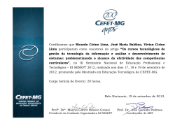 Certificamos que Ricardo Cirino Lima, José Maria Baldino