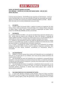EDITAL DO PROJETO QUARTA CULTURAL SESI UBERABA