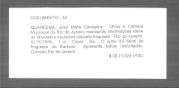 DOCUMENTO - 32 QUARESMA, Jose Maria Cavagera. Ofíoio a