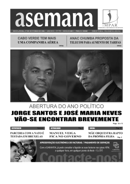 JORGE SANTOS E JOS&Eacute; MARIA NEVES V&Atilde;O-SE