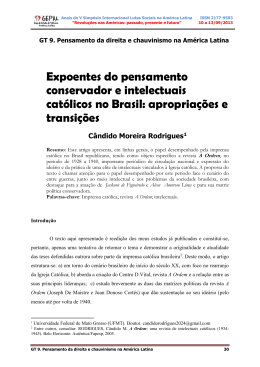 Expoentes do pensamento conservador e intelectuais