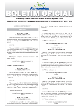 PORTARIAS ATOS DO PODER EXECUTIVO