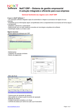 Informa&ccedil;&otilde;es sobre o NeXT ERP