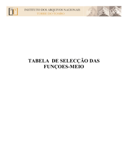 Tabela de sele&ccedil;&atilde;o das fun&ccedil;&otilde;es meio.