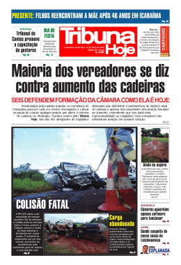 COLISÃO FATAL - Jornal Tribuna Hoje