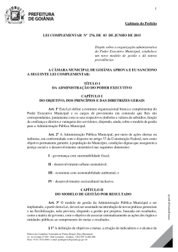 Lei Complementar n&ordm; 276, de 03 de junho de 2015.