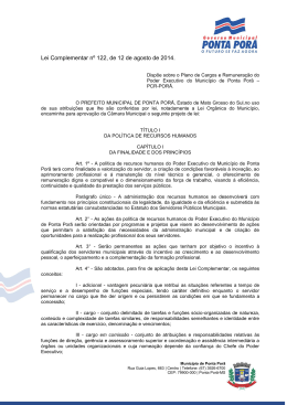 Lei Complementar 122 2014 - Prefeitura Municipal de Ponta Por&atilde;