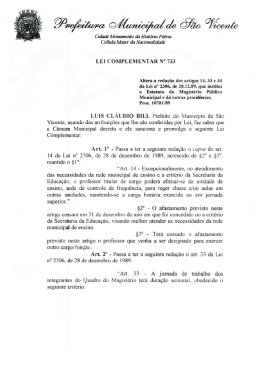LEI COMPLEMENTAR N" 733