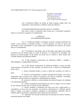 LEI COMPLEMENTAR Nº 575, de 02 de agosto de 2012