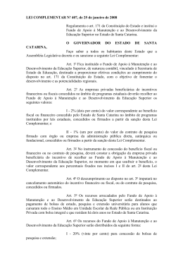 LEI COMPLEMENTAR Nº 407, de 25 de janeiro de 2008