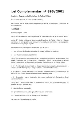 Lei Complementar nº 893/2001 - Tribunal de Justiça Militar do