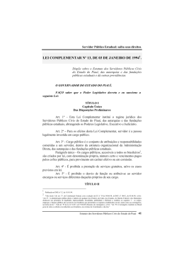 Lei Complementar.13 - Controladoria Geral do Estado do Piau&iacute;