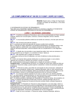 LEI COMPLEMENTAR N&ordm; 100 DE 21/11/2007 ( DOPE 22/11/2007)