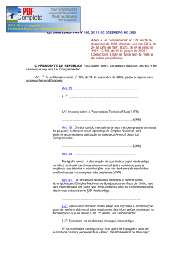 LEI COMPLEMENTAR N&ordm; 128, DE 19 DE DEZEMBRO - Sefaz-AL
