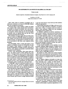 assuntos gerais uma retrospectiva do instituto de quimica da unicamp
