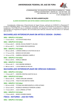 Edital de Reclassifica&ccedil;&atilde;o - Universidade Federal de Juiz de Fora